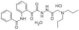 CAS#: 85080-19-9， 2-(Benzoylamino)-alpha-Oxo-Benzeneacetic Acid 2-((Dipropylamino)Acetyl)Hydrazide Hydrochloride hydrate