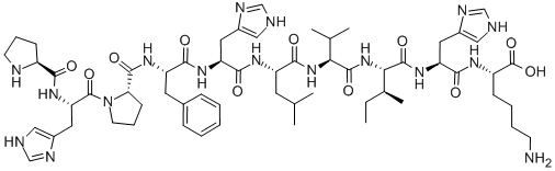 CAS#: 85139-12-4， (S)-N2-(N-(N-(N-(4-Methyl-2-((N-(N-(1-(N-L-prolyl-L-histidyl)-L-prolyl)-L-phenylalanyl)-L-histidyl)amino)pentyl)-L-valyl)-L-isoleucyl)-L-histidyl)-L-Lysine