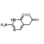 structure of CAS# 85301-38-8, (2-Amino-4-oxo-1,4-dihydro-5-pyrimidinyl)acetic acid;(2-amino-4-hydroxypyrimidin-5-yl)acetic acid;(2-amino-6-oxo-1,6-dihydro-5-pyrimidinyl)acetic acid;(2-amino-6-oxo-1,6-dihydropyrimidin-5-yl)acetic acid