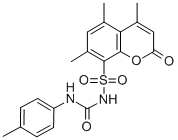 CAS#: 85302-25-6， 4,5,7-Trimethyl-N-(((4-Methylphenyl)Amino)Carbonyl)-2-Oxo-2H-1-Benzopyran-8-Sulfonamide