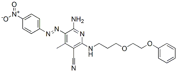 CAS#: 85409-74-1， 6-Amino-4-Methyl-5-[(4-Nitrophenyl)Azo]-2-[[3-(2-Phenoxyethoxy)Propyl]Amino]Nicotinonitrile