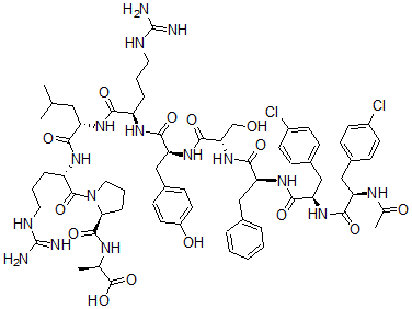 CAS#: 85416-56-4， N-Ac-(4-Cl-Phe)(1,2)-Phe(3)-Arg(6)-Alanh2(10)-Lhrh