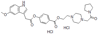 CAS#: 85476-81-9， 2-[4-(2-Oxo-2-Pyrrolidin-1-Ylethyl)Piperazin-1-Yl]Ethyl 4-[2-(5-Methoxy-1H-Indol-3-Yl)Acetyl]Oxybenzoate Dihydrochloride