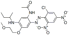 CAS#: 85605-01-2， N-[2-[(2-Chloro-4,6-Dinitrophenyl)Azo]-4-(2-Methoxyethoxy)-5-[(1-Methylpropyl)Amino]Phenyl]Acetamide