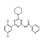 CAS#: 85633-16-5， N-[4-(2,5-Dichlorophenyl)-6-(1-piperidinyl)-1,3,5-triazin-2-yl]nicotinamide