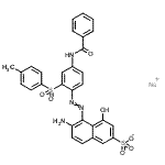CAS#: 85650-67-5， Sodium 6-amino-5-({4-(benzoylamino)-2-[(4-methylphenyl)sulfonyl]phenyl}diazenyl)-4-hydroxy-2-naphthalenesulfonate