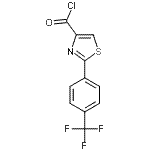 structure of CAS# 857284-28-7, 2-[4-(Trifluoromethyl)phenyl]-1,3-thiazole-4-carbonyl chloride;2-[4-(Tri<wbr>fluoromet<wbr>hyl)pheny<wbr>l]-1,3-th<wbr>iazole-4-<wbr>carbonyl <wbr>chloride <wbr>97%;4-(Chloro<wbr>carbonyl)<wbr>-2-[4-(tr<wbr>ifluorome<wbr>thyl)phen<wbr>yl]-1,3-t<wbr>hiazole;MFCD07772879