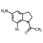structure of CAS# 858193-23-4, 1-(5-Amino-7-bromo-2,3-dihydro-1H-indol-1-yl)ethanone;1-(5-Amino-7-brom-2,3-dihydro-1H-indol-1-yl)ethanon;1-(5-Amino-7-bromo-2,3-dihydro-1H-indol-1-yl)ethanone;1-(5-Amino-7-bromo-2,3-dihydro-1H-indol-1-yl)éthanone