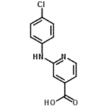 structure of CAS# 85827-90-3, 2-[(4-Chlorophenyl)amino]isonicotinic acid;2-[(4-Chlorophenyl)amino]isonicotinic acid;2-[(4-chlorophenyl)amino]isonicotinicacid;2-[(4-chlorophenyl)amino]pyridine-4-carboxylic acid