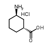structure of CAS# 862401-49-8, (1R,3R)-3-Aminocyclohexanecarboxylic acid hydrochloride (1:1);MFCD11040475;trans-3-Aminocyclohexanecarboxylic acid hydrochloride