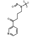 structure of CAS# 86270-92-0, 4-[(<sup>2</sup>H<sub>3</sub>)Methyl(nitroso)amino]-1-(3-pyridinyl)-1-butanone;1-Butanone, 4-((methyl-d3)nitrosoamino)-1-(3-pyridinyl)-;4-((Methyl-d3)nitrosoamino)-1-(3-pyridinyl)-1-butanone;4-(METHYL-D3-NITROSAMINO)-1-(3-PYRIDYL)-1-BUTANONE