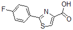 structure of CAS# 863668-07-9, 2-(4-Fluorophenyl)-4-Thiazolecarboxylic Acid;2-(4-FLUOROPHENYL)-1,3-THIAZOLE-4-CARBOXYLIC ACID;2-(4-FLUORO-PHENYL)-THIAZOLE-4-CARBOXYLIC ACID