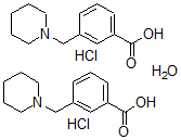 结构式 CAS# 863991-96-2, 3-(1-哌啶基甲基)-苯甲酸盐酸盐水合物(2:2:1)