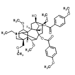CAS#: 86408-15-3， (1alpha,6alpha,8xi,10alpha,14alpha,16beta,17xi)-20-Ethyl-13-hydroxy-1,6,16-trimethoxy-4-(methoxymethyl)aconitane-8,14-diyl bis(4-methoxybenzoate)
