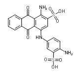 structure of CAS# 86410-93-7, 1-Amino-4-[(4-amino-3-sulfophenyl)amino]-9,10-dioxo-9,10-dihydro-2-anthracenesulfonic acid;1-Amino-2-sulfo-4-(4'-amino-3'-sulfoanilino)anthraquinone;1-amino-4<wbr>-(4-amino<wbr>-3-sulpho<wbr>anilino)-<wbr>9,10-dihy<wbr>dro-9,10-<wbr>dioxoanth<wbr>racene-2-<wbr>sulphonic<wbr> acid;1-Amino-4<wbr>-[(4-amin<wbr>o-3-sulfo<wbr>phenyl)am<wbr>ino]-9,10<wbr>-dioxo-9,<wbr>10-dihydr<wbr>oanthrace<wbr>ne-2-sulf<wbr>onic acid