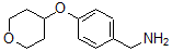 structure of CAS# 864266-61-5, 4-[(Tetrahydro-2H-Pyran-4-Yl)Oxy]-Benzenemethanamine;4-[(Tetrahydro-2H-Pyran-4-Yl)Oxy]Benzylamine, 4-[4-(Aminomethyl)Phenoxy]Tetrahydro-2H-Pyran;{4-[(Tetrahydro-2H-Pyran-4-Yl)Oxy]Phenyl}Methylamine 97%;[4-(Tetrahydropyran-4-Yloxy)Phenyl]Methylamine