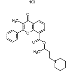 CAS#: 86433-59-2， 4-(1-Piperidinyl)-2-butanyl 3-methyl-4-oxo-2-phenyl-4H-chromene-8-carboxylate hydrochloride (1:1)