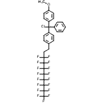 structure of CAS# 865758-37-8, 1-{Chloro[4-(3,3,4,4,5,5,6,6,7,7,8,8,9,9,10,10,10-heptadecafluorodecyl)phenyl]phenylmethyl}-4-methoxybenzene;1- -1-[4- phenyl]-1-phenylmethylCl;1-(4-Meth<wbr>oxyphenyl<wbr>)-1-[4-(1<wbr>H,1H,2H,2<wbr>H-perfluo<wbr>rodecyl)p<wbr>henyl]-1-<wbr>phenylmet<wbr>hyl chlor<wbr>ide;1-[Chloro<wbr>[4-(3,3,4<wbr>,4,5,5,6,<wbr>6,7,7,8,8<wbr>,9,9,10,1<wbr>0,10-hept<wbr>adecafluo<wbr>rodecyl)p<wbr>henyl]phe<wbr>nylmethyl<wbr>]-4-metho<wbr>xy-benzene