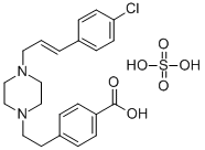 structure of CAS# 86621-94-5, 4-[2-[4-[3-(4-Chlorophenyl)-2-propenyl]-1-piperazinyl]ethyl]benzoic acid sulfate