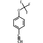 structure of CAS# 866683-57-0, 1-Ethynyl-4-(trifluoromethoxy)benzene;(4-ethynylphenoxy)trifluoromethane;1-ethynyl-4-(trifluoromethoxy)-benzene;1-Ethynyl<wbr>-4-(trifl<wbr>uorometho<wbr>xy)benzen<wbr>e, 4-Ethy<wbr>nyl-α,α,α<wbr>-trifluor<wbr>oanisole