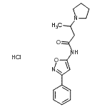 CAS#: 86683-98-9， N-(3-Phenyl-1,2-oxazol-5-yl)-3-(1-pyrrolidinyl)butanamide hydrochloride (1:1)