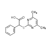 结构式 CAS# 87125-95-9, [(4,6-二甲基-2-嘧啶基)硫基](苯基)乙酸