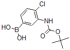 structure of CAS# 871329-57-6, (5-Borono-2-Chlorophenyl)-Carbamic Acid 1-(1,1-Dimethylethyl) Ester;3-(Tert-Butoxycarbonylamino)-4-Chlorobenzeneboronic Acid;3-Amino-4-Chlorobenzeneboronic Acid, N-BOC Protected 97%;3-(TERT-BUTOXYCARBONYLAMINO)-4-CHLOROPHENYLBORONIC ACID