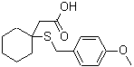 structure of CAS# 87242-92-0, {1-[(4-Methoxybenzyl)sulfanyl]cyclohexyl}acetic acid;[1-(4-Methoxy-benzylsulfanyl)-cyclohexyl]-acetic acid;REAGENT M