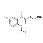 structure of CAS# 873548-10-8, Ethyl (5-fluoro-2-methoxyphenyl)(oxo)acetate;ethyl 2-(5-fluoro-2-methoxyphenyl)-2-oxoacetate;Ethyl 3-fluoro-6-methoxybenzoylformate;Ethyl 5-fluoro-2-methoxybenzoylformate