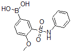 结构式 CAS# 874219-51-9, B-[4-甲氧基-3-[(苯基氨基)磺酰基]苯基]-硼酸