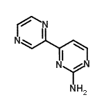 structure of CAS# 874792-15-1, 4-(2-Pyrazinyl)-2-pyrimidinamine;2-Pyrimidinamine,4-(2-pyrazinyl)-;4-(2-Pyrazinyl)-2-pyrimidinamine;4-(pyrazin-2-yl)pyrimidin-2-amine