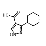 structure of CAS# 874908-44-8, 3-Cyclohexyl-1H-pyrazole-4-carboxylic acid;3-cyclohexyl-1H-pyrazole-4-carboxylic acid;MFCD09864308;MFCD19706869