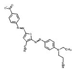 CAS#: 87606-56-2， 2-({4-[(2-Cyanoethyl)(ethyl)amino]phenyl}diazenyl)-5-[(4-nitrophenyl)diazenyl]-3-thiophenecarbonitrile