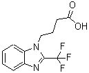 结构式 CAS# 876728-42-6, 4-[2-(三氟甲基)-1H-苯并咪唑-1-基]丁酸