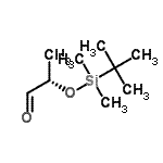 structure of CAS# 87727-28-4, (2S)-2-{[Dimethyl(2-methyl-2-propanyl)silyl]oxy}propanal;(S)-2-(tert-Butyl-dimethyl-silanyloxy)-propionaldehyde;(S)-2-(tert-Butyldimethylsilyloxy)propanal