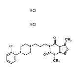 CAS#: 87798-89-8， 1-{3-[4-(2-Chlorophenyl)-1-piperazinyl]propyl}-3,7-dimethyl-3,7-dihydro-1H-purine-2,6-dione dihydrochloride