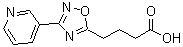 structure of CAS# 878437-11-7, 4-[3-(3-Pyridinyl)-1,2,4-oxadiazol-5-yl]butanoic acid;4-(3-(3-pyridyl)-1,2,4-oxadiazol-5-yl)butanoic acid;4-(3-(pyridin-3-yl)-1,2,4-oxadiazol-5-yl)butanoic acid;4-(3-Pyridin-3-yl-[1,2,4]oxadiazol-5-yl)-butyric acid