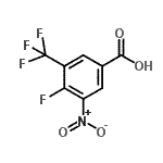 structure of CAS# 878572-17-9, 4-Fluoro-3-nitro-5-(trifluoromethyl)benzoic acid;4-Fluoro-3-nitro-5-(trifluoromethyl)benzoic acid?;4-FLUORO-3-NITRO-5-(TRIFLUOROMETHYL)BENZOICACID;MFCD08282778