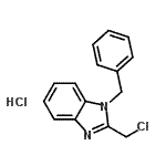 结构式 CAS# 878748-66-4, 1-苄基-2-(氯甲基)-1H-苯并咪唑盐酸盐(1:1)