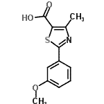 结构式 CAS# 879636-95-0, 2-(3-甲氧基苯基)-4-甲基-1,3-噻唑-5-羧酸