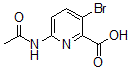结构式 CAS# 882430-69-5, 6-(乙酰氨基)-3-溴-2-吡啶羧酸