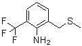 structure of CAS# 88301-96-6, 2-Amino-3-(Methylthiomethyl)Benzotrifluoride