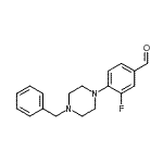 结构式 CAS# 883512-41-2, 4-(4-苄基-1-哌嗪基)-3-氟苯甲醛