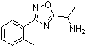structure of CAS# 883547-38-4, 1-[3-(2-Methylphenyl)-1,2,4-oxadiazol-5-yl]ethanamine;{1-[3-(2-methylphenyl)-1,2,4-oxadiazol-5-yl]ethyl}amine;1-(3-(o-tolyl)-1,2,4-oxadiazol-5-yl)ethanamine;1-(3-o-Tolyl-[1,2,4]oxadiazol-5-yl)-ethylamine