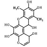 CAS#: 88527-18-8， 8,11-Dimethyl-1,12-dihydropyrano[3,2-a]xanthene-1,5,6,9,10,12-hexol