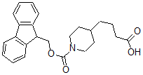 结构式 CAS# 885274-47-5, 1-[(9H-芴-9-基甲氧基)羰基]-4-哌啶丁酸
