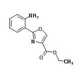structure of CAS# 885274-55-5, Ethyl 2-(2-aminophenyl)-1,3-oxazole-4-carboxylate;2-(2-Aminophényl)-1,3-oxazole-4-carboxylate d'éthyle;2-(2-AMINO-PHENYL)-OXAZOLE-4-CARBOXYLICACIDETHYLESTER;4-Oxazolecarboxylic acid, 2-(2-aminophenyl)-, ethyl ester