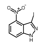 structure of CAS# 885521-22-2, 3-Iodo-4-nitro-1H-indazole;3-Iodo-4-nito-1H-indazole;3-Iodo-4-nitro (1H)indazole;MFCD07781574