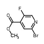 结构式 CAS# 885588-14-7, 甲基2-溴-5-氟异烟酸酯