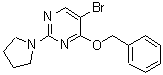 结构式 CAS# 885952-21-6, 4-(苄氧基)-5-溴-2-(1-吡咯烷基)嘧啶